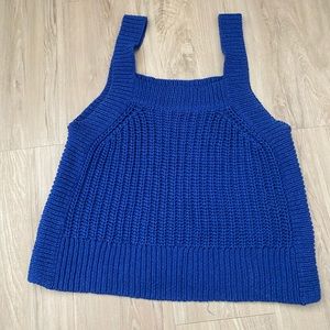 Blue crocheted tank top